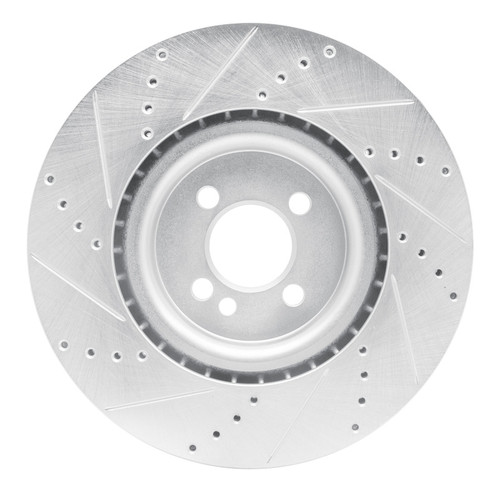 R1 13-13 Mini Cooper (Excl Clubman) Front Right Drilled & Slotted Silver Brake Rotor