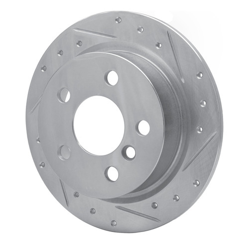 R1 14-24 Mini Cooper (Excl Clubman) Rear Right Drilled & Slotted Silver Brake Rotor