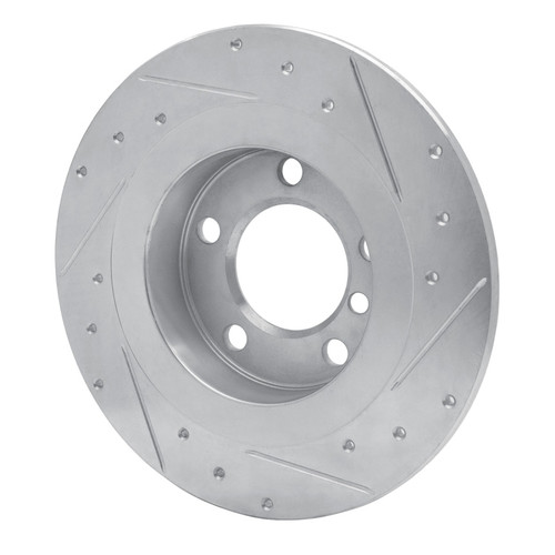 R1 13-16 Mini Cooper Countryman Rear Left Drilled & Slotted Silver Brake Rotor