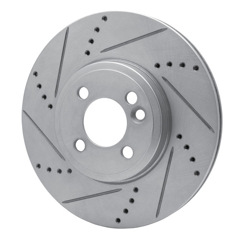 R1 07-15 Mini Cooper (Excl Clubman) Front Left Drilled & Slotted Silver Brake Rotor