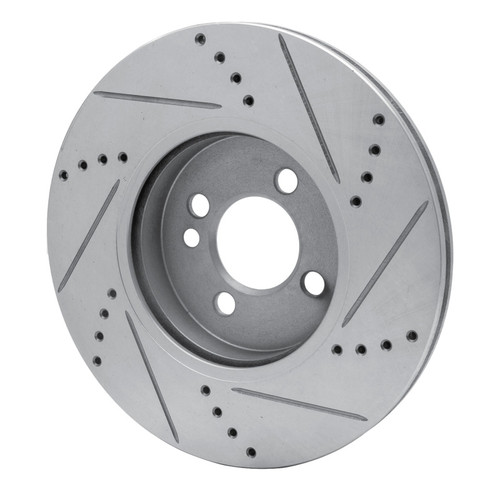 R1 07-15 Mini Cooper (Excl Clubman) Front Left Drilled & Slotted Silver Brake Rotor