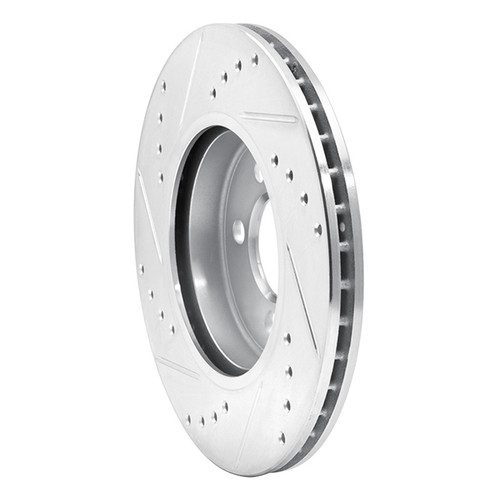 R1 07-15 Mini Cooper (Excl Clubman) Front Right Drilled & Slotted Silver Brake Rotor EDZ-32005R