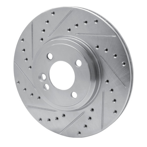 R1 02-06 Mini Cooper (Excl Clubman) Front Left Drilled & Slotted Silver Brake Rotor