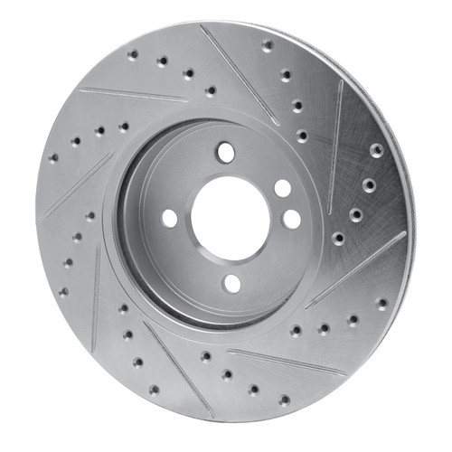 R1 02-06 Mini Cooper (Excl Clubman) Front Left Drilled & Slotted Silver Brake Rotor