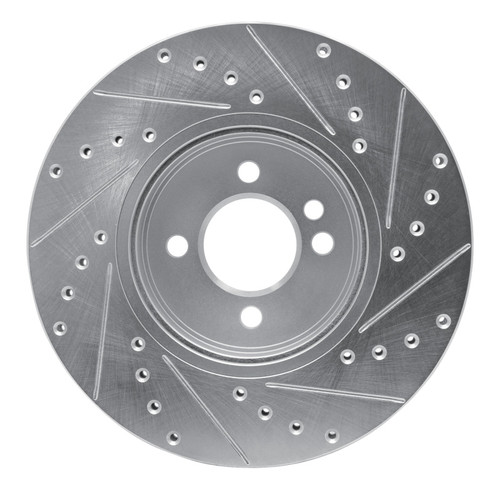 R1 02-06 Mini Cooper (Excl Clubman) Front Left Drilled & Slotted Silver Brake Rotor