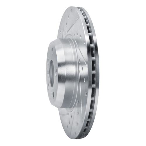 R1 18-25 BMW Z4 Front Left Drilled & Slotted Silver Brake Rotor