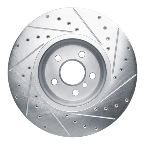 R1 18-25 BMW Z4 Front Left Drilled & Slotted Silver Brake Rotor