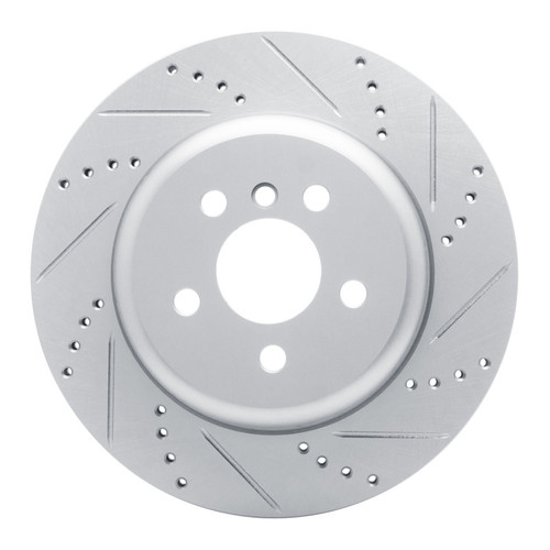 R1 17-25 BMW 330I Left Rear Drilled & Slotted Silver Brake Rotor