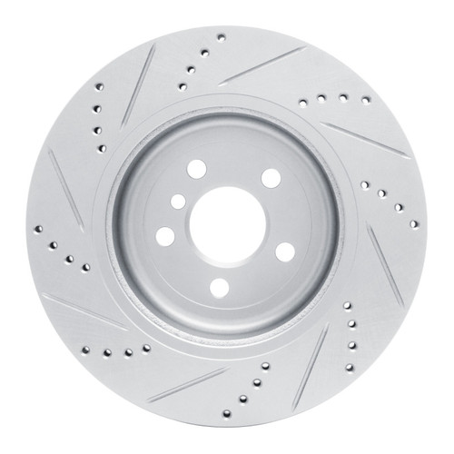 R1 17-25 BMW 330I Left Rear Drilled & Slotted Silver Brake Rotor
