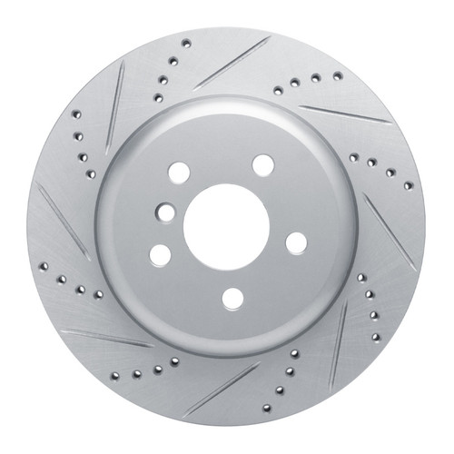 R1 17-25 BMW 230I Right Rear Drilled & Slotted Silver Brake Rotor