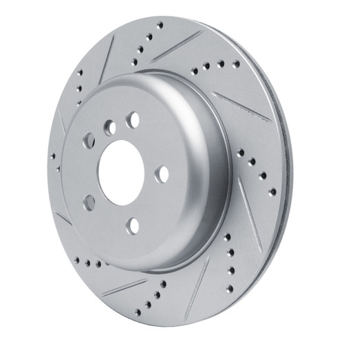 R1 17-25 BMW 230I Right Rear Drilled & Slotted Silver Brake Rotor