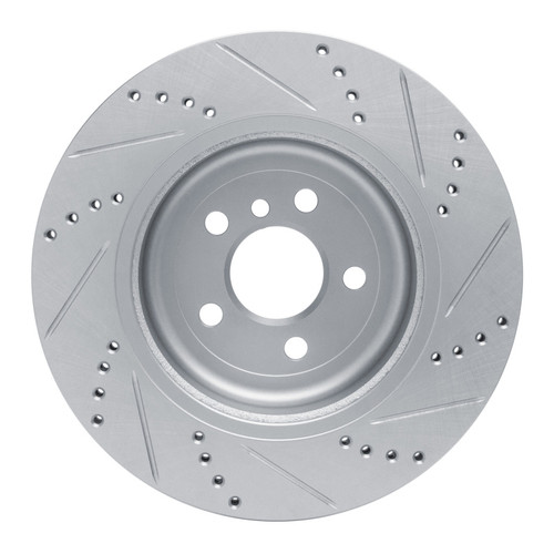 R1 17-25 BMW 230I Right Rear Drilled & Slotted Silver Brake Rotor