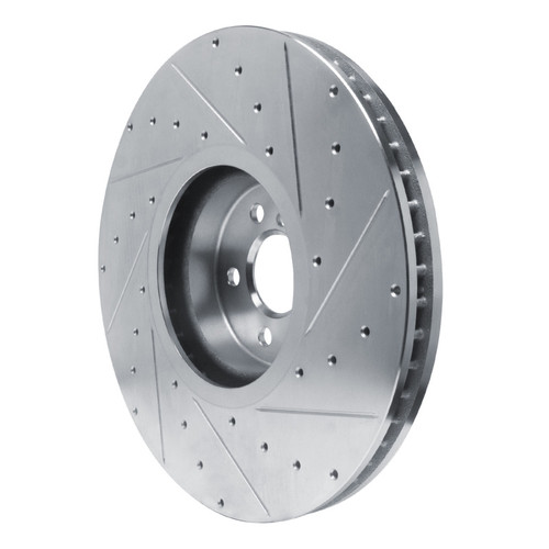 R1 17-25 BMW X6 Left Front Drilled & Slotted Silver Brake Rotor