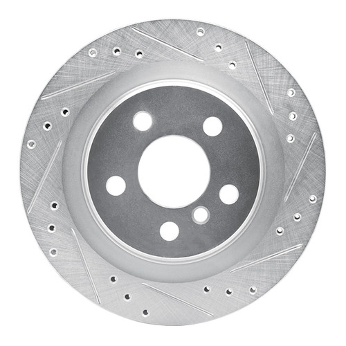 R1 16-26 BMW 228I xDrive Gran Coupe Rear Right Drilled & Slotted Silver Brake Rotor