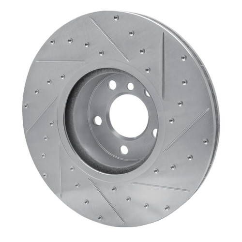 R1 16-18 BMW X4 Right Front Drilled & Slotted Silver Brake Rotor