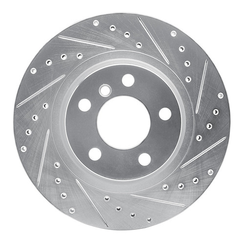 R1 11-18 BMW X3 Rear Right Drilled & Slotted Silver Brake Rotor