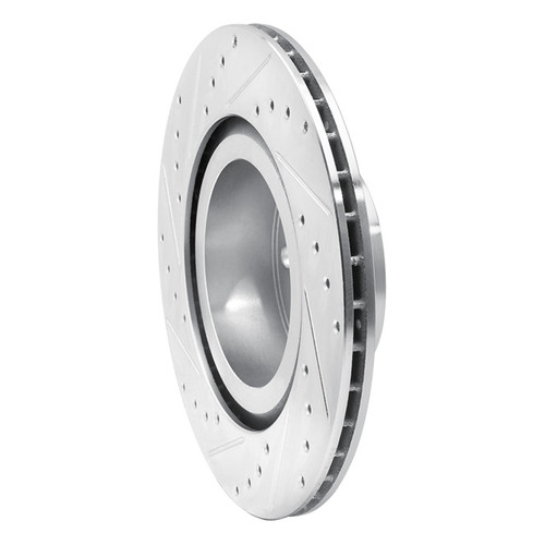 R1 11-18 BMW X3 Rear Right Drilled & Slotted Silver Brake Rotor