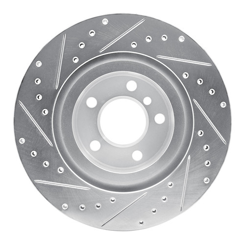 R1 11-18 BMW X3 Rear Right Drilled & Slotted Silver Brake Rotor