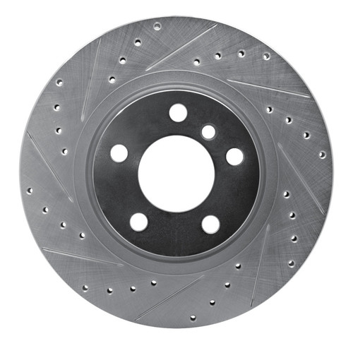R1 11-18 BMW X3 Rear Left Drilled & Slotted Silver Brake Rotor