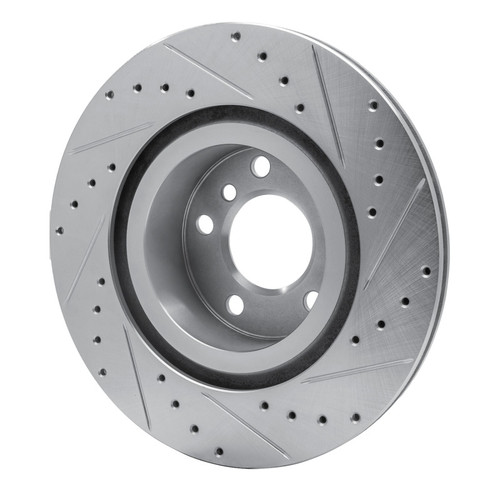R1 11-18 BMW X3 Rear Left Drilled & Slotted Silver Brake Rotor