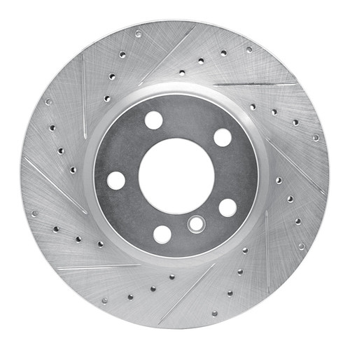 R1 11-18 BMW X3 Front Left Drilled & Slotted Silver Brake Rotor