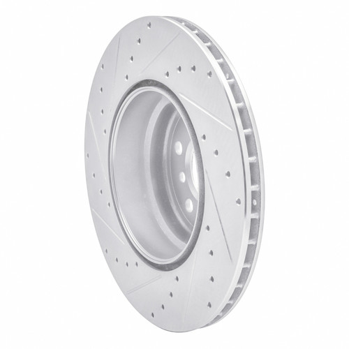 R1 07-19 BMW X6 Rear Right Drilled & Slotted Silver Brake Rotor