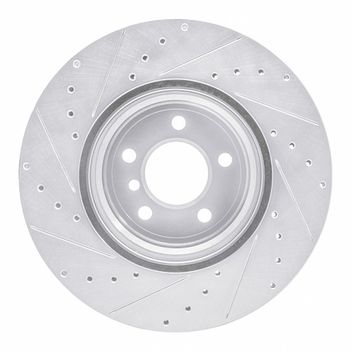 R1 07-19 BMW X6 Rear Right Drilled & Slotted Silver Brake Rotor