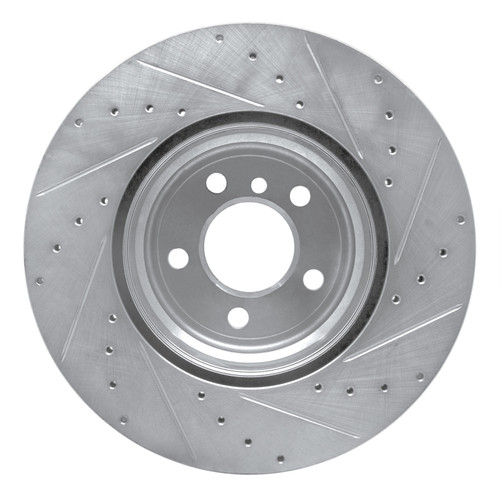 R1 07-19 BMW X5 Rear Left Drilled & Slotted Silver Brake Rotor