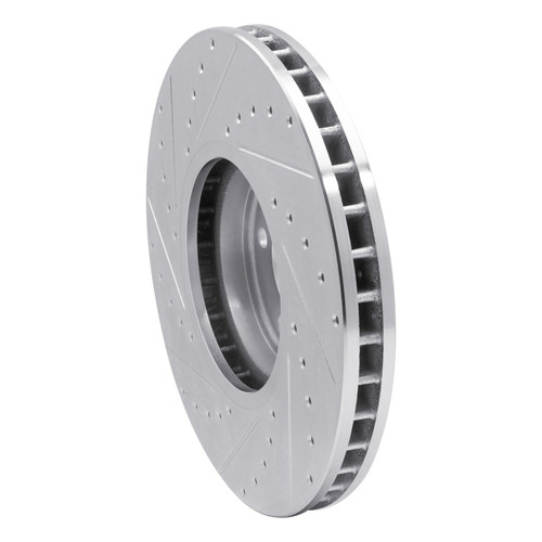 R1 02-06 BMW X5 Front Right Drilled & Slotted Silver Brake Rotor