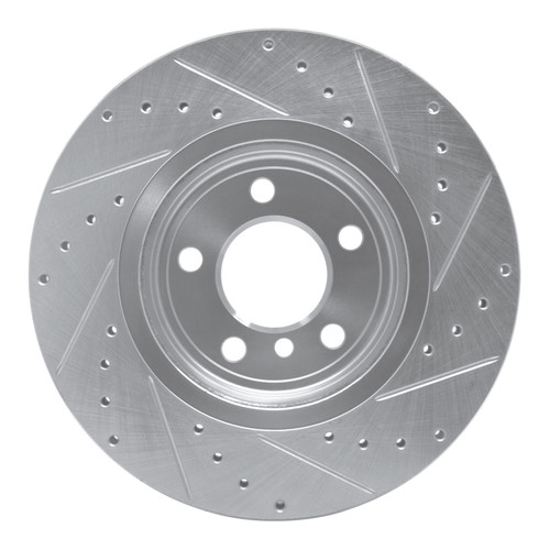 R1 04-10 BMW X3 Front Left Drilled & Slotted Silver Brake Rotor