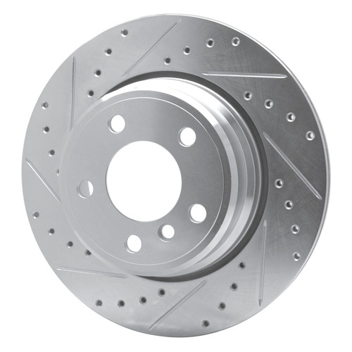 R1 02-06 BMW X5 Rear Left Drilled & Slotted Silver Brake Rotor