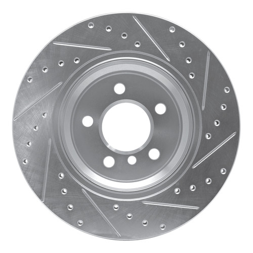 R1 02-06 BMW X5 Rear Left Drilled & Slotted Silver Brake Rotor