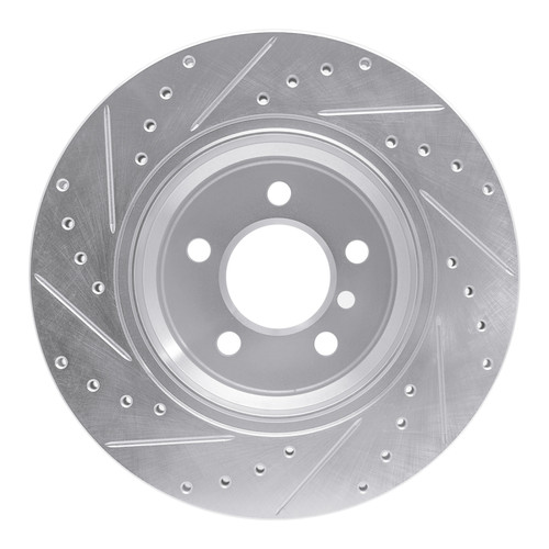 R1 02-06 BMW X5 Rear Right Drilled & Slotted Silver Brake Rotor