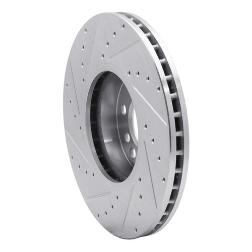 R1 00-06 BMW X5 Front Right Drilled & Slotted Silver Brake Rotor