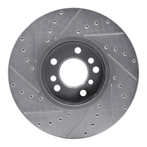 R1 00-06 BMW X5 Front Right Drilled & Slotted Silver Brake Rotor
