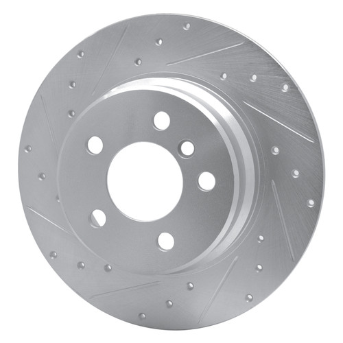R1 00-06 BMW X5 Rear Left Drilled & Slotted Silver Brake Rotor