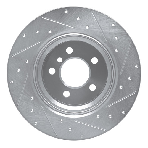 R1 00-06 BMW X5 Rear Left Drilled & Slotted Silver Brake Rotor
