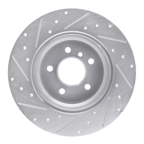 R1 00-06 BMW X5 Rear Right Drilled & Slotted Silver Brake Rotor