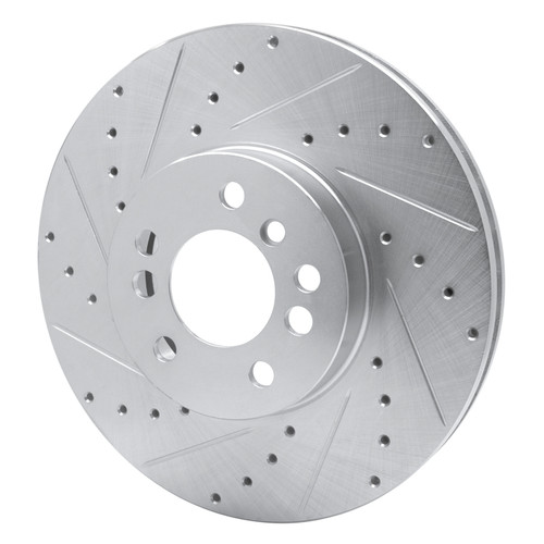 R1 00-06 BMW X5 Front Left Drilled & Slotted Silver Brake Rotor