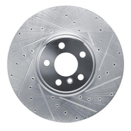 R1 16-25 BMW 430I Left Front Drilled & Slotted Silver Brake Rotor