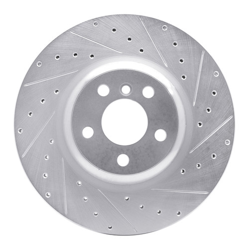 R1 16-25 BMW 330e xDrive Rear Right Drilled & Slotted Silver Brake Rotor