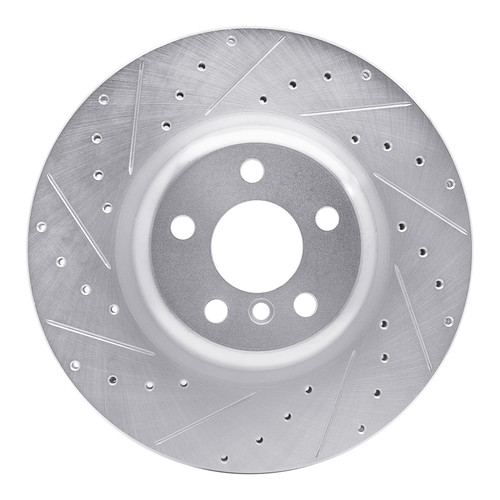 R1 16-25 BMW 540I xDrive Rear Left Drilled & Slotted Silver Brake Rotor