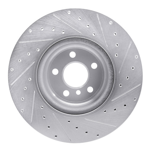 R1 16-25 BMW 540I xDrive Rear Left Drilled & Slotted Silver Brake Rotor