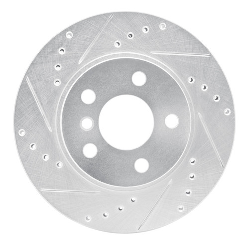 R1 14-21 BMW i3 Front Left Drilled & Slotted Silver Brake Rotor