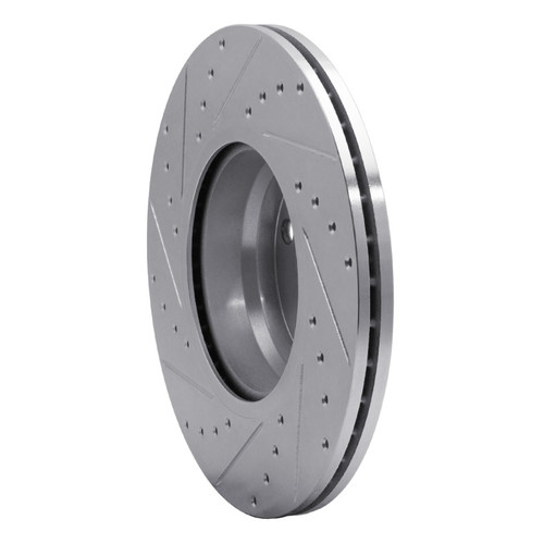 R1 12-18 BMW 330e Front Right Drilled & Slotted Silver Brake Rotor