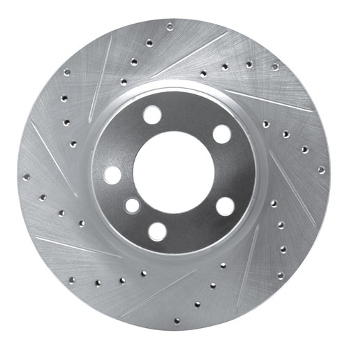 R1 12-18 BMW 328I Front Left Drilled & Slotted Silver Brake Rotor