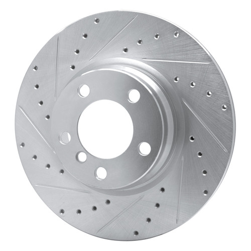 R1 12-18 BMW 328I Front Left Drilled & Slotted Silver Brake Rotor
