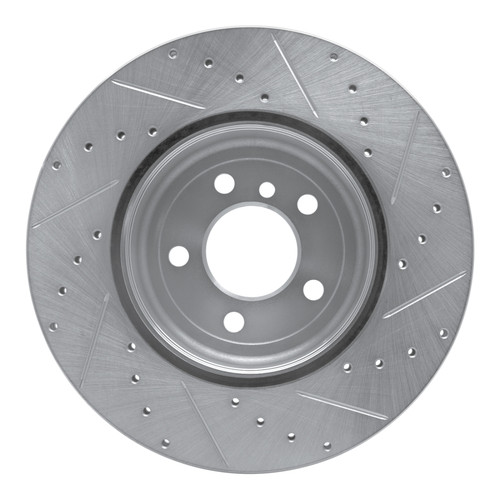 R1 13-21 BMW 428I Rear Left Drilled & Slotted Silver Brake Rotor
