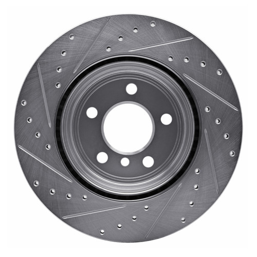 R1 12-20 BMW 435I Rear Right Drilled & Slotted Silver Brake Rotor
