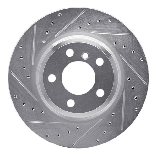 R1 12-20 BMW 340I Rear Left Drilled & Slotted Silver Brake Rotor